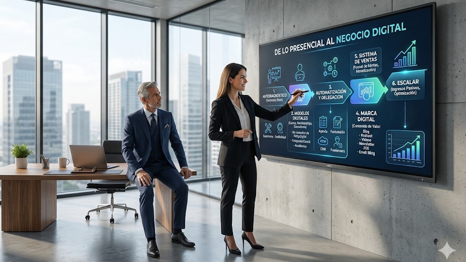 Descubre cómo pasar del Aula, Oficina o Auditorio al Entorno Digital. Estrategias para Monetizar su Conocimiento y Desarrollar un Negocio Digital