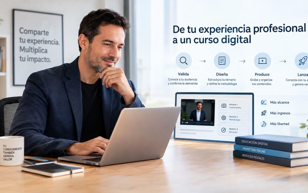 Convierte tu conocimiento en un curso digital y multiplica tu impacto profesional